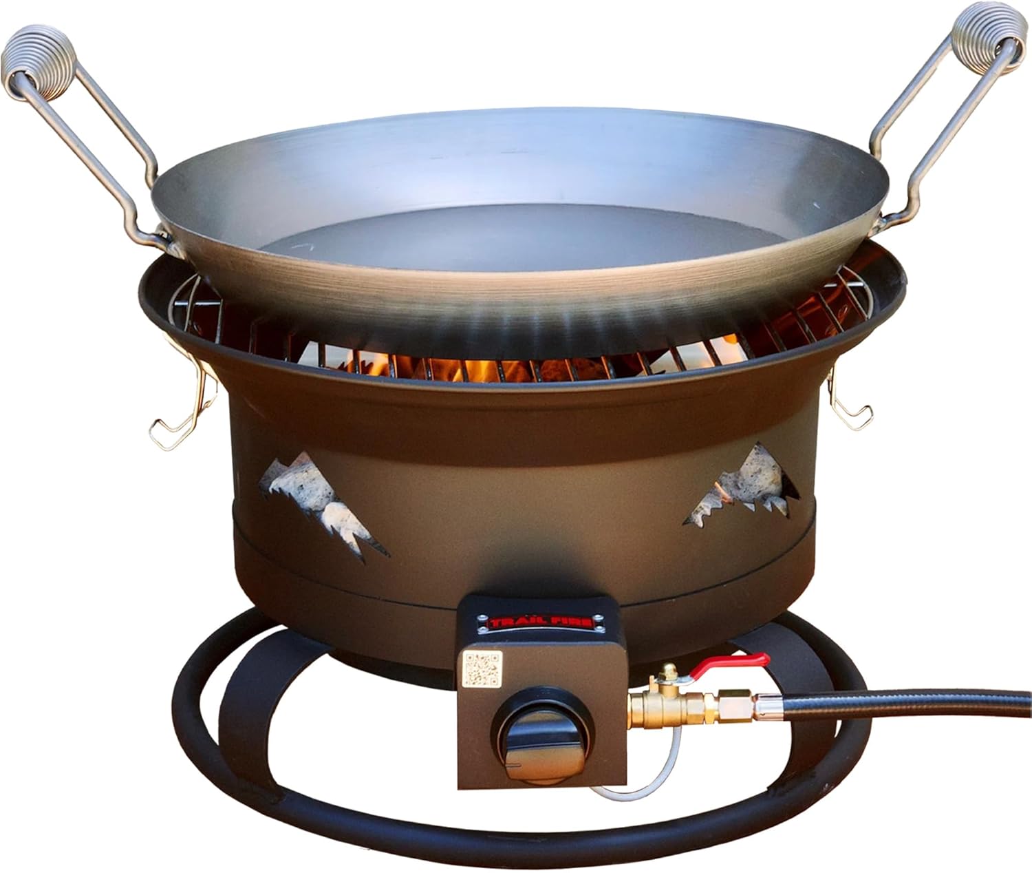 Trail Fire 4-in-1 Grill Portable BBQ with Grill, Wok, Pizza Oven, and Portable Fire Pit (Pizza Stone & Carry Bag Included) - 16