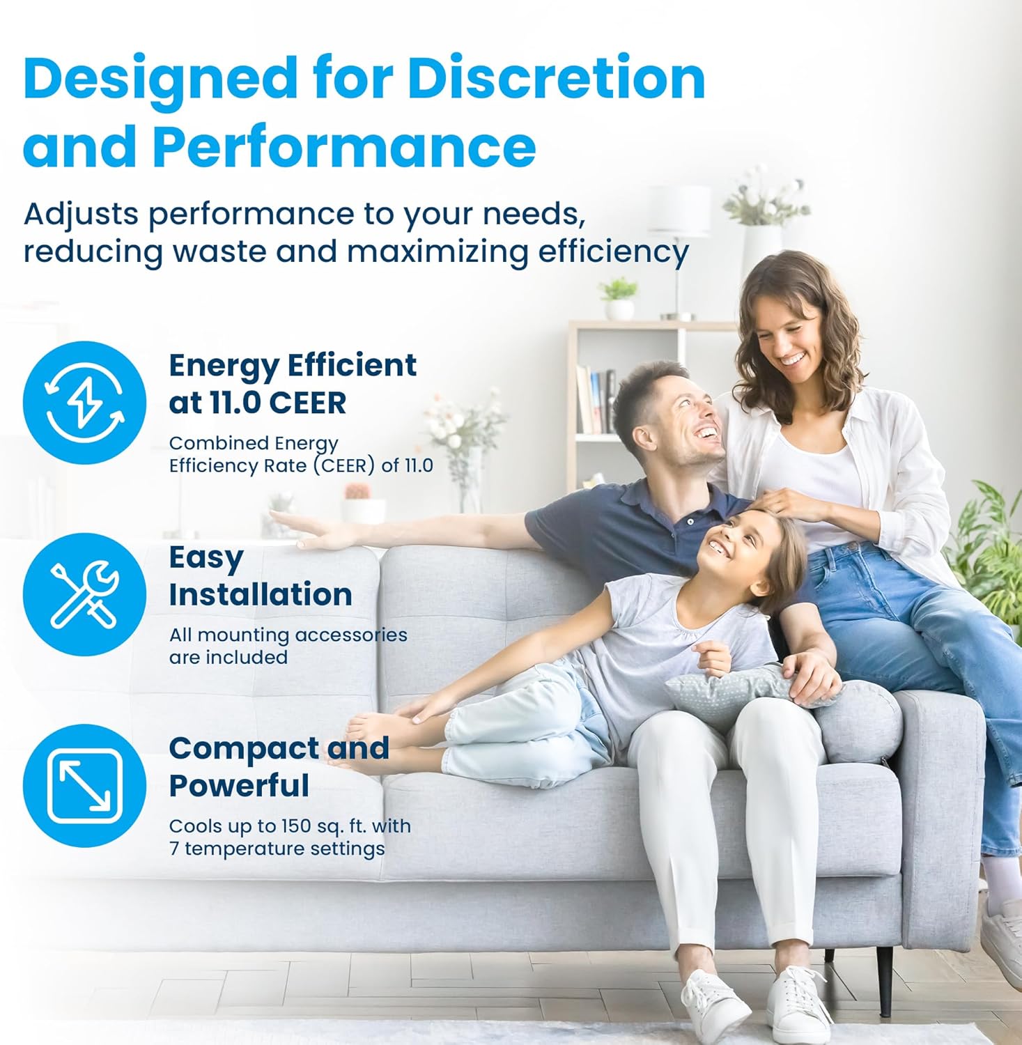 Senville 6,000 BTU Window Air Conditioner, Cools Up to 250 Sq. Ft., Easy to Use, Washable Filter