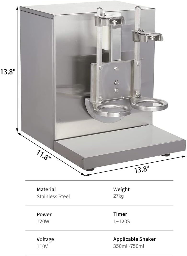 Commercial Machine,Electric Milkshake Machine Double-Head Milk Shaker Machine, 360° Commercial Blenders, Stainless Steel Drink Mixer
