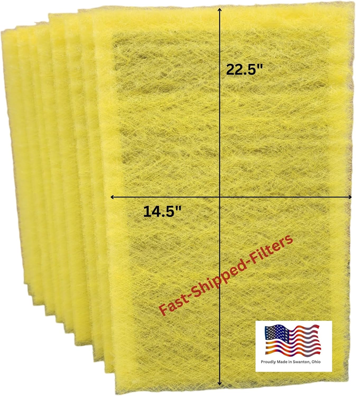 Fast-Shipped-Filters 10 Pack Replacement Filter Pads Designed to Fit AirRanger Air Cleaner 16x25 Refill Yellow