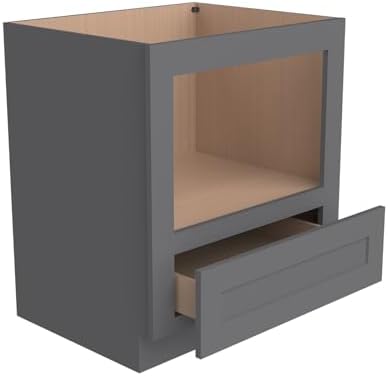 Microwave Base Cabinet – Solid Wood Shaker Style Kitchen Storage Base Unit with Drawer & Soft-Close Doors, RTA Pantry Cupboard for Dining Room, Coffee Bar 30
