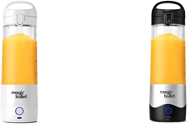 magic bullet Portable Blender MBPB50100W White and MBPB50100 Silver, 16 oz