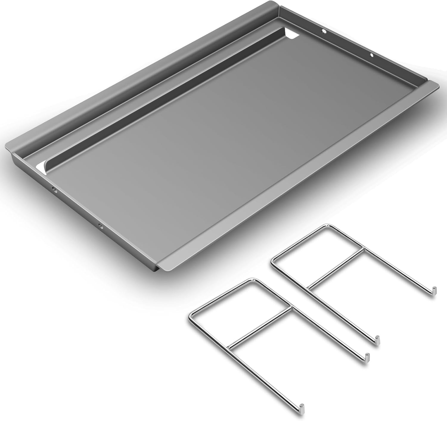 Utheer Full-Size Grill Griddle Inserts for Nexgrill 4 Burner 720-0830, 720-0830H, 720-0830X, Non-Stick Coated Flat Top Griddle for 5 Burner 720-0888, 720-0888S, 720-0882A, with Removable Handles