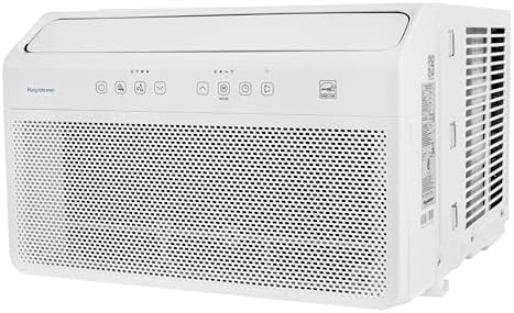 Keystone Energy Star 12,000 BTU Window Mounted Inverter Air Conditioner with Supplemental Heat, Quiet High Efficiency Window AC Unit with Remote for Apartment, Medium-Large Rooms up to 550-Sq.Ft.