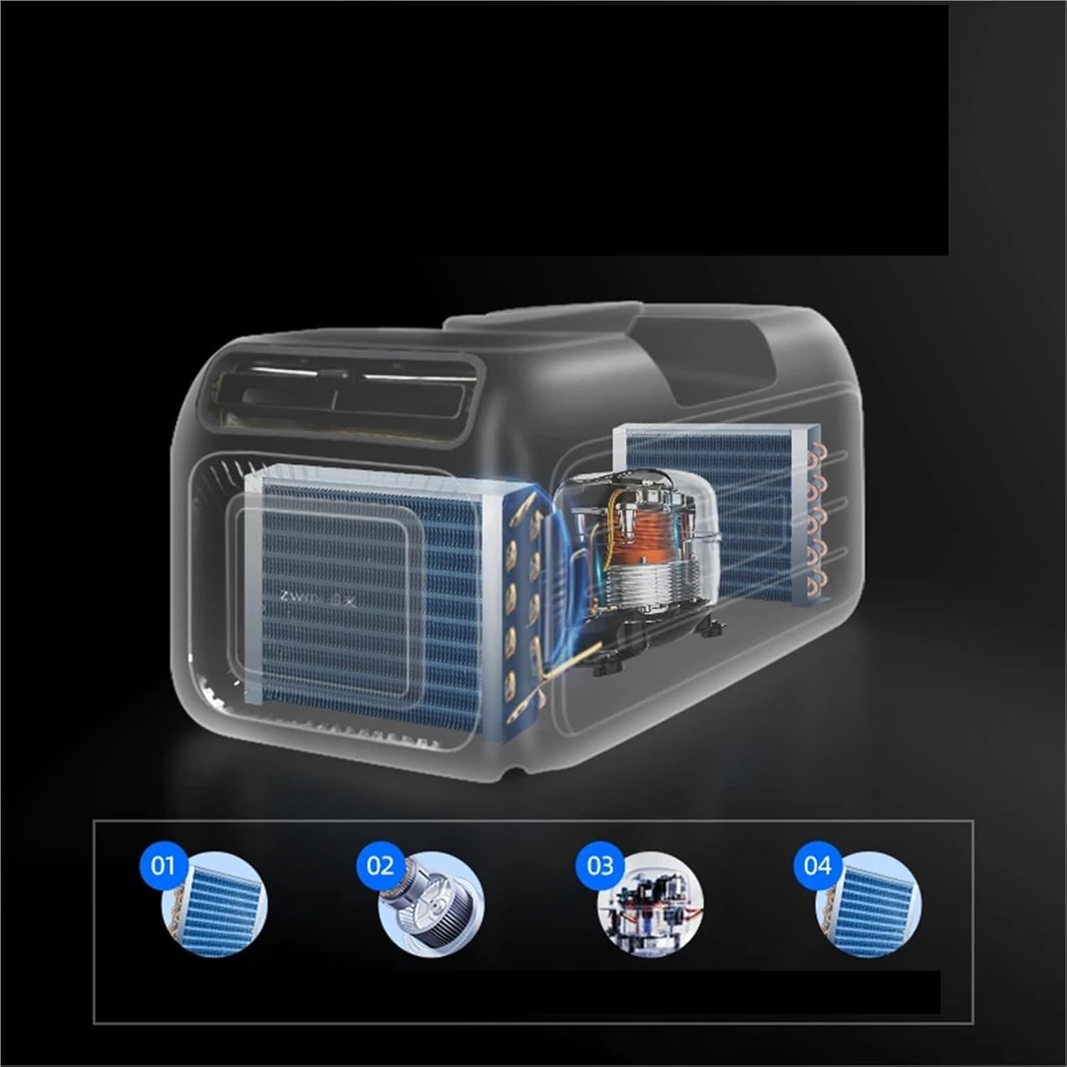 Portable Air Conditioner, Portable Mobile Air Conditioner Small Parking Single Cooling,Desktop Fan for Home Outdoors