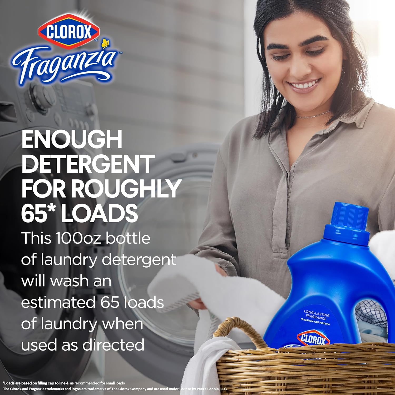 Clorox Fraganzia Liquid Laundry Detergent in Lavendar Scent - HE Compatible for All Front and Top Load Washing Machines, High Efficiency Laundry Detergent Compatible, 100 Fl Oz