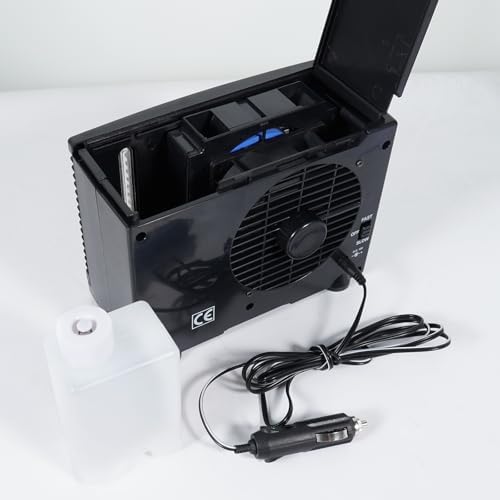 Unifizz 12V Portable Mini Car Air Conditioner Cooler Fan Evaporative Cooling Water Ice Universal Personal Black
