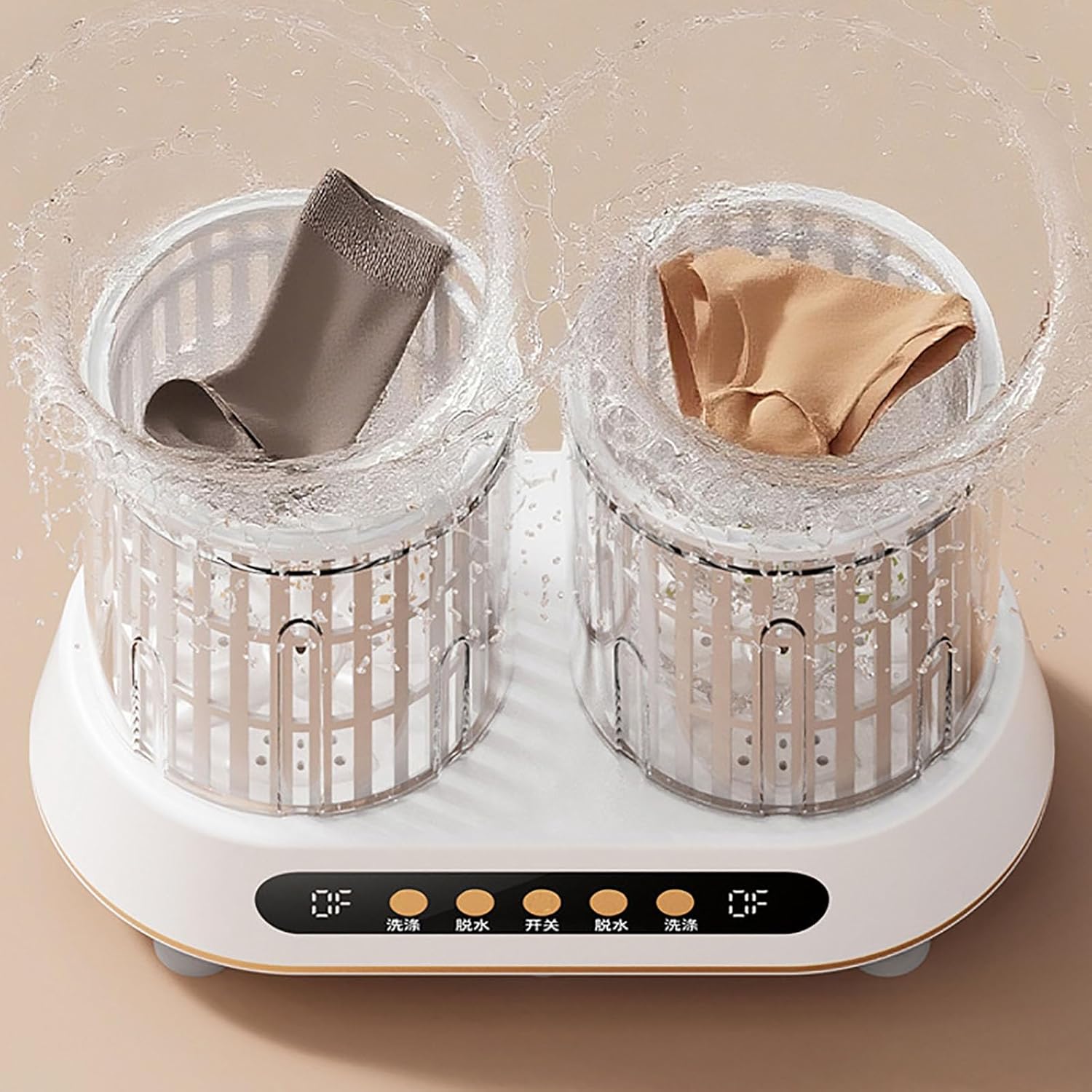 Portable Mini Washing Machine with Spin Basket, Small Laundry Washer for Underwear, Socks, Ideal for Apartments, Dorms, Camping & Travel