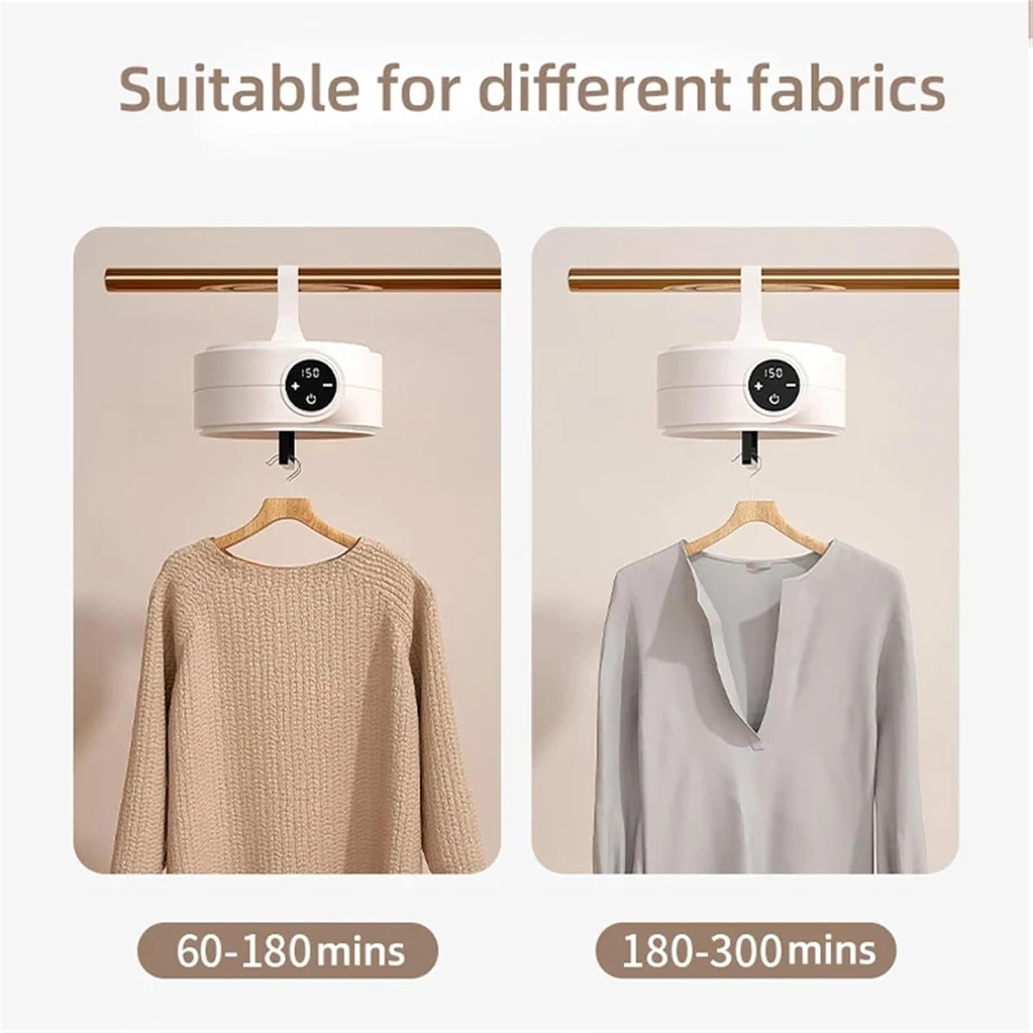 Portable Clothes Dryer, LED Digital Display Temperature Control Clothes Dryer,for Travel,Apartment(Gray)