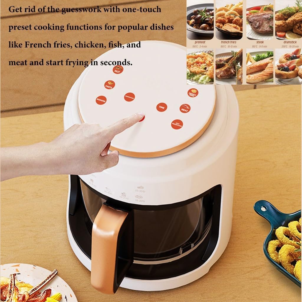 Air Fryer 4L-Digital Air Fryer Oven with Timer Temp Control & Detachable Basket for Fry Roast Bake Grill Yellow (Color : Black)