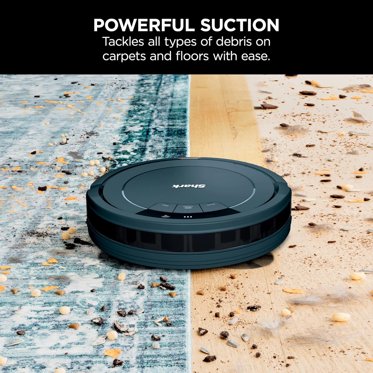 SHARK RV765 ION Robotic Vacuum, Wi-Fi Connected, 120min Runtime, Compatible with Alexa, Multi-Surface Cleaning, Deep Royal Blue (Renewed)