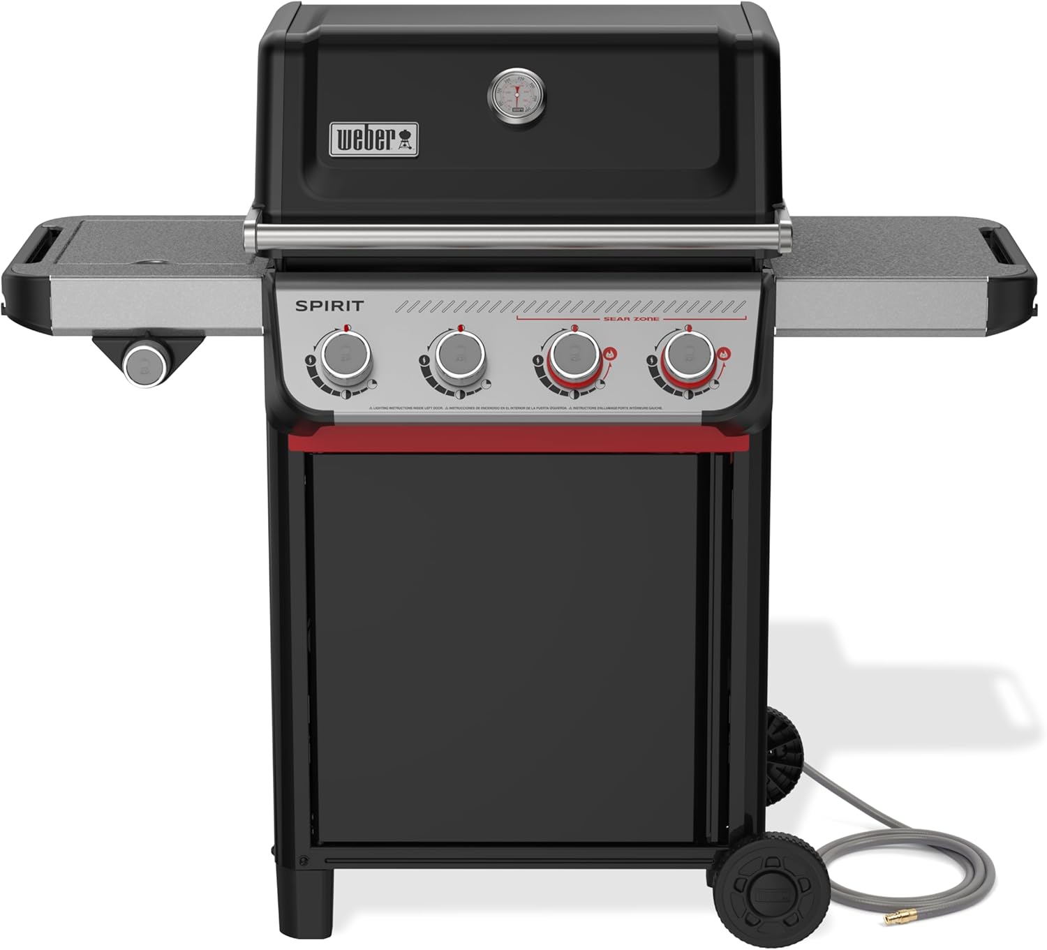 Weber Spirit E-435 Natural Gas Grill for Outdoor Cooking, 4 Burners and 1 Side Burner, Black