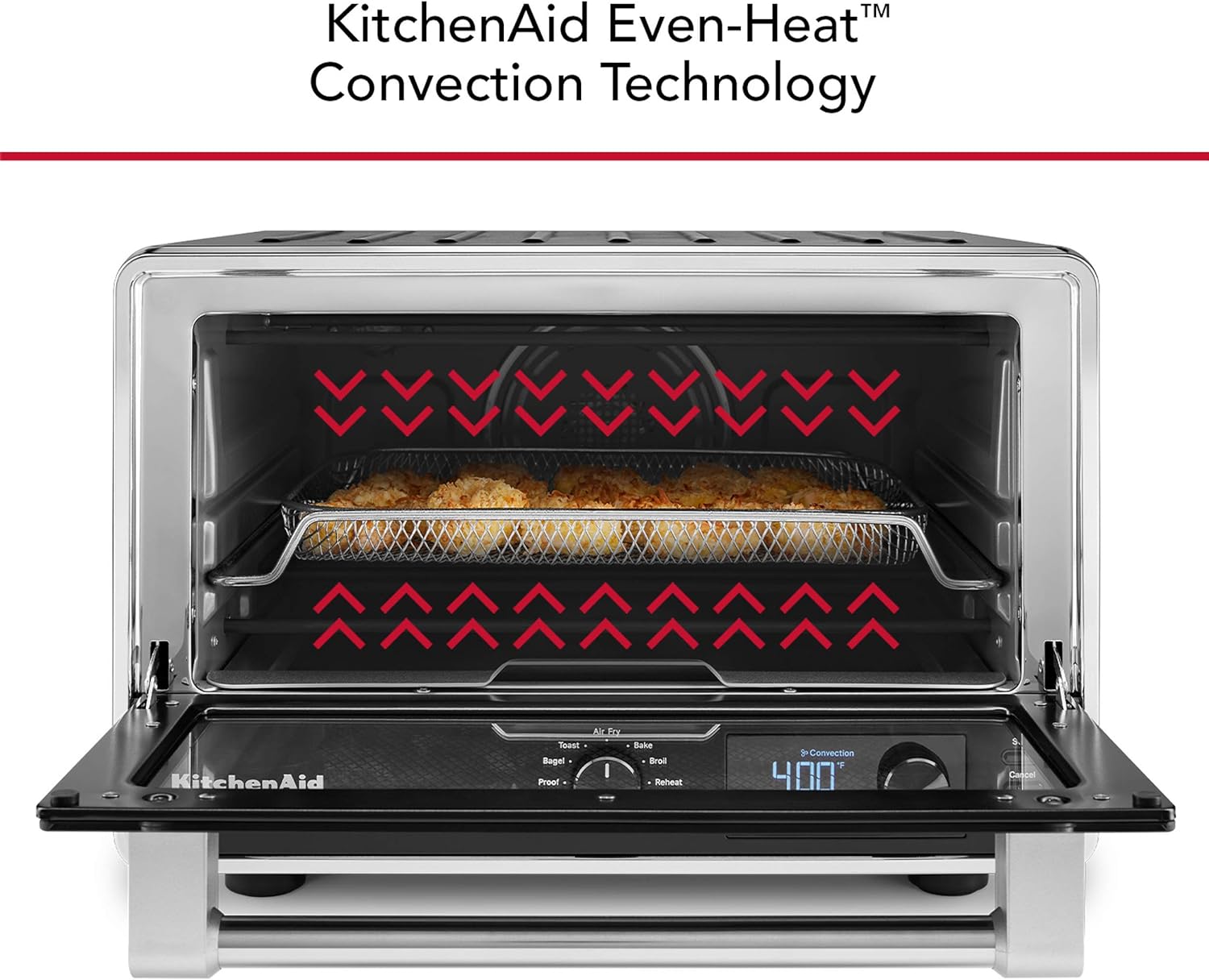 KitchenAid Digital Countertop Oven with Air Fry & Pizza Stone, KCO128BM, Black Matte