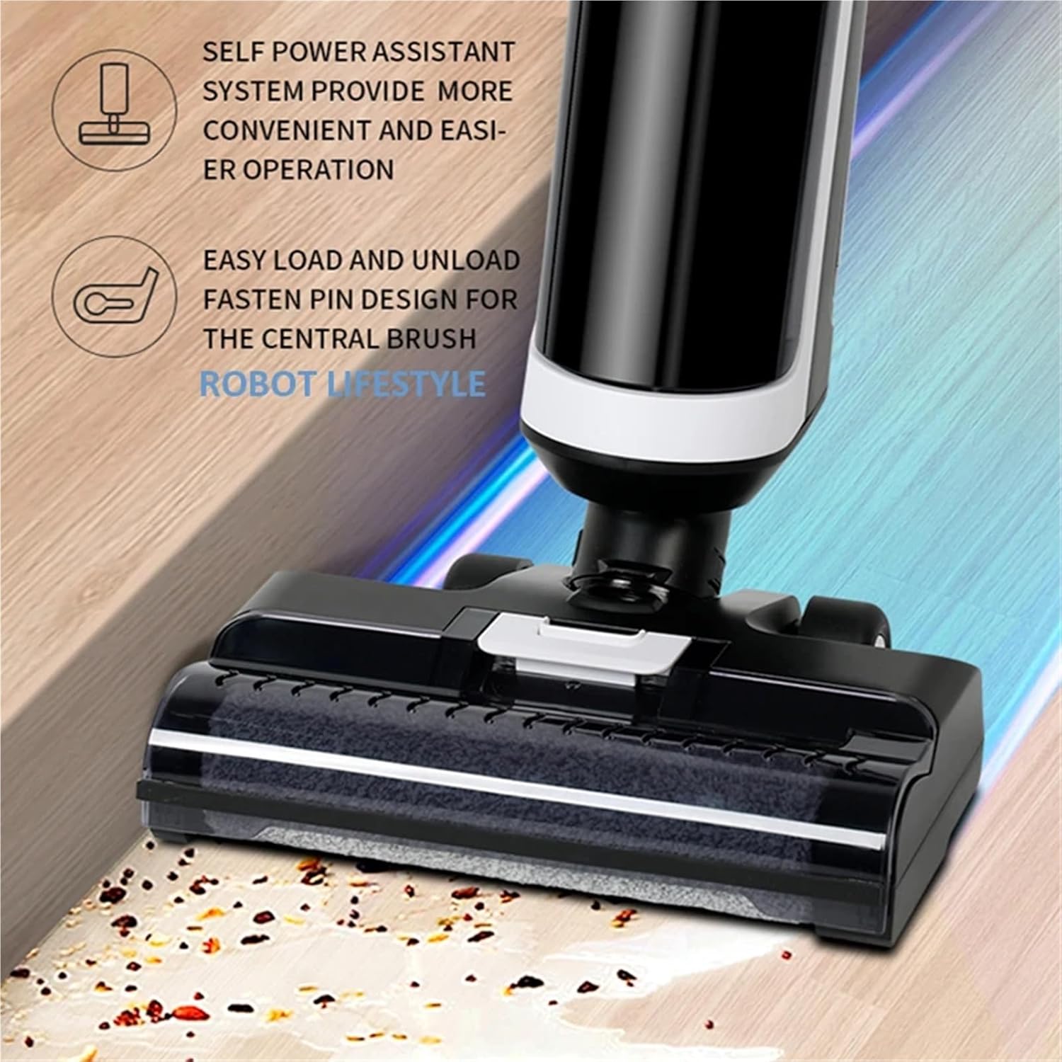 Cordless Vacuum Cleaner for Wet and Dry Cleaning RL8Pro, Smart Washing for Home Multi Surface Floor,14000Pa, Self-Drying