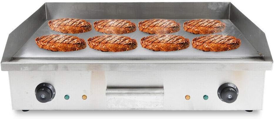 Electric Countertop Flat Top Griddle,4400W Commercial Restaurant Teppanyaki Grill,Stainless Steel with Adjustable