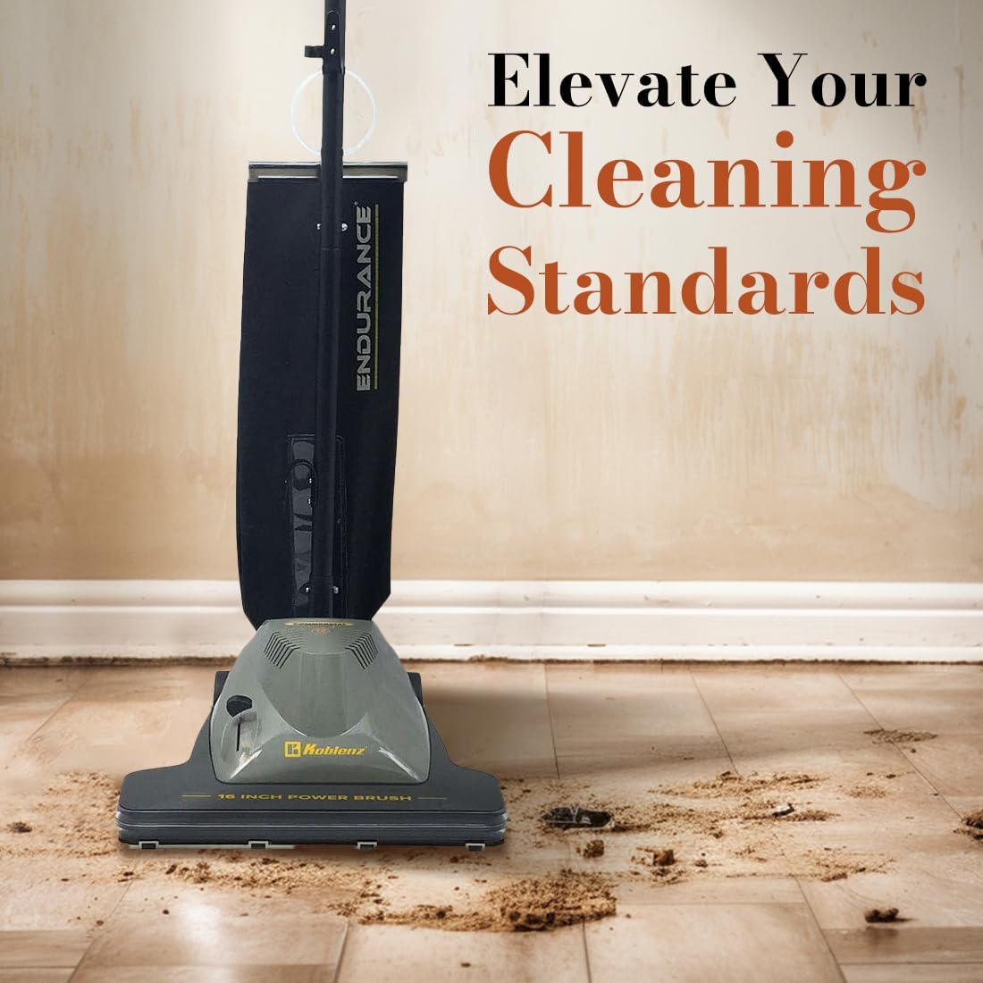 Koblenz Commercial Upright Vacuum Cleaner, Corded Vacuum Cleaner with 1000-watt Motor and ABS Construction, Includes Various Accessories, U-90 Endurance, 13.2 Pounds