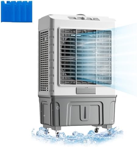 Air Conditioner Fan Evaporative Air Cooler 3 Speeds, with Misting Function, 120° Oscillation Swamp Cooler, for Office, Home, Room, Outdoor(Size:102cm/55L)