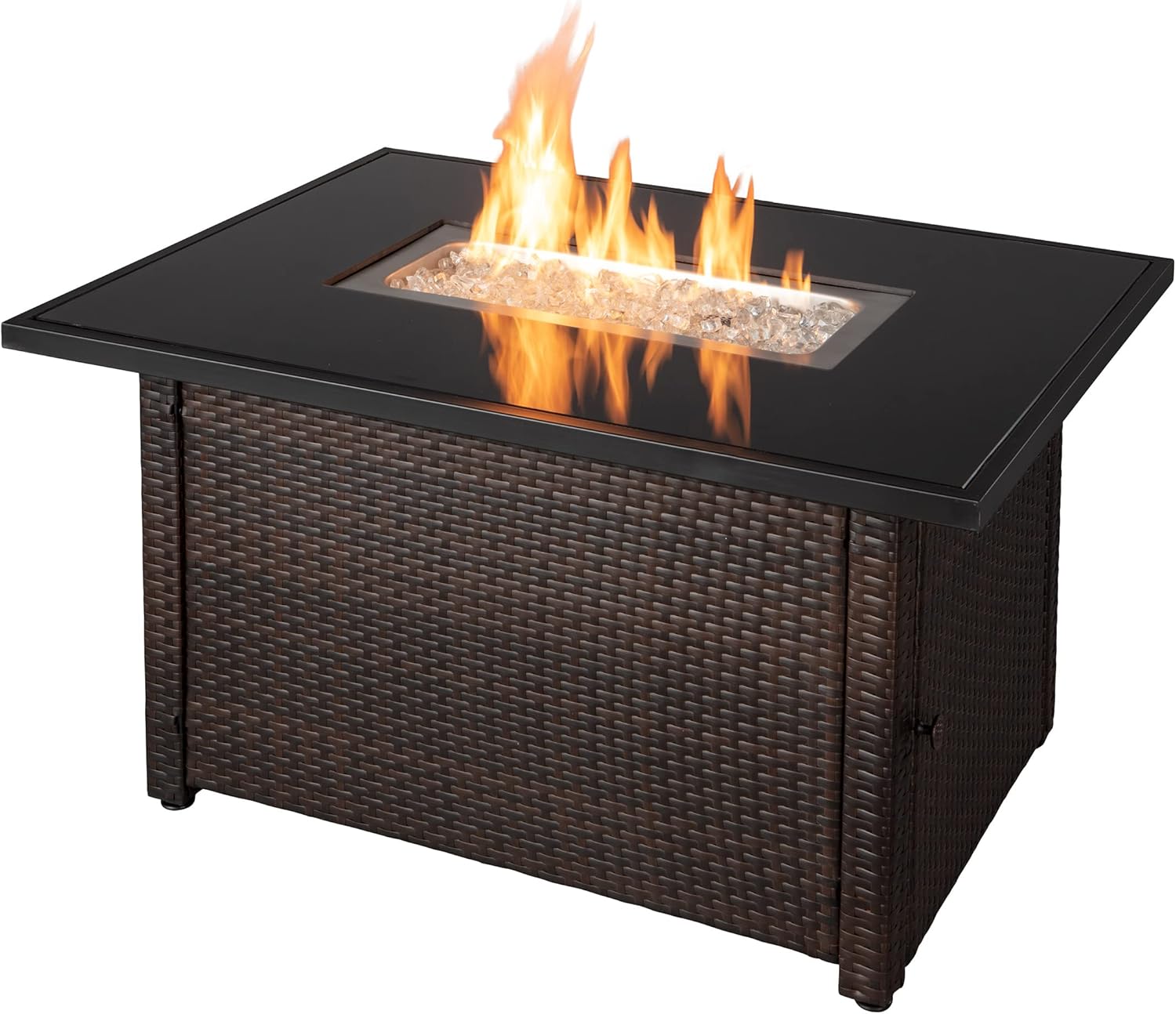 Endless Summer GAD17400SP Rectangular Outdoor Gas, Brown/Black Fire Table, Multi Color