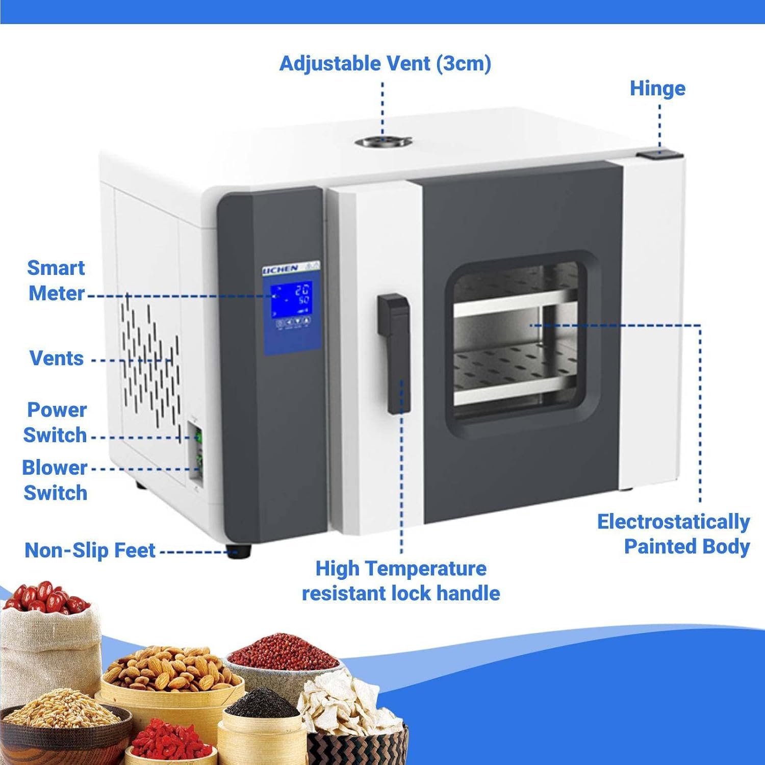 600w Forced Air Convection Drying Oven With Intelligent Digital Display PID Temperature Controller,Lab Gravity Convection Blast Oven Used In Scientific&Manufacturing Industries,Stainlesssteel