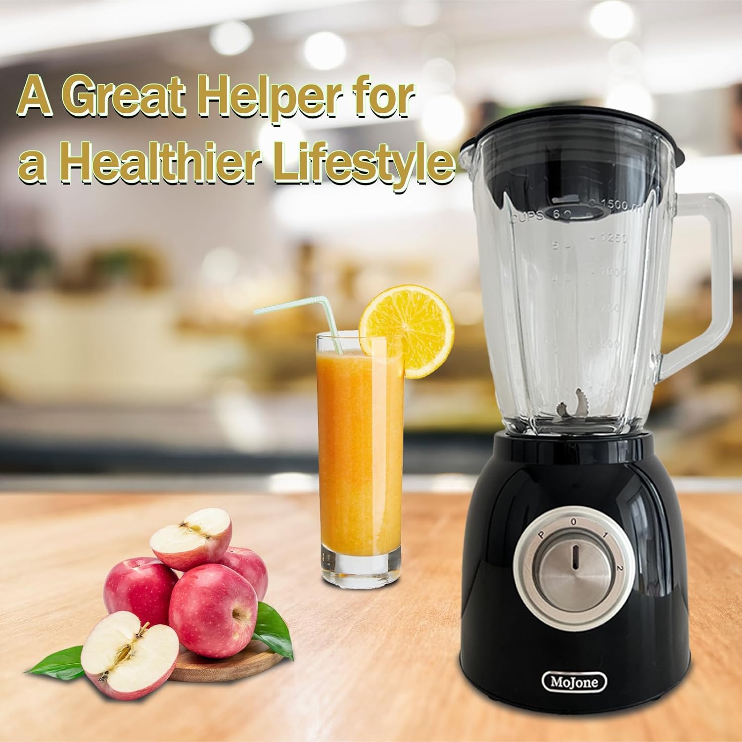 Powerful Kitchen blender, Ice Crusher Mixer, 1.5LG 50oz Glass Jar, 6 pieces 304 stainless steel blades,21000RPM high speed,ABS Body safely blending with longer lifespan, more color options