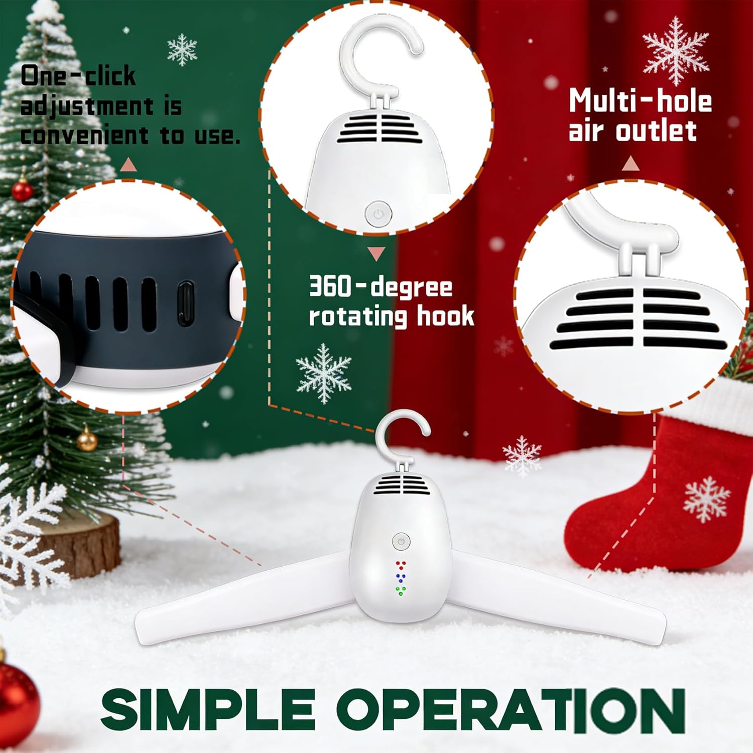 Travel Clothes Dryer, Silent Operation 110‑240V, Can Dry Clothes and Shoes, Multi-Functional in One Machine, Air Dryer for Clothes Small in Size, Suitable for Business Trips, Travels, etc.