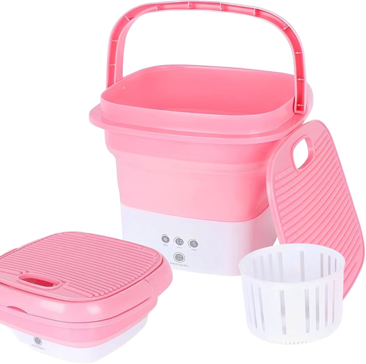 Portable Mini Washing Machine with Drainage Basket Foldable Washing Machine Half Automatic Small Washer with Washboard for Laundry for Apartment Dorm Camping or RV