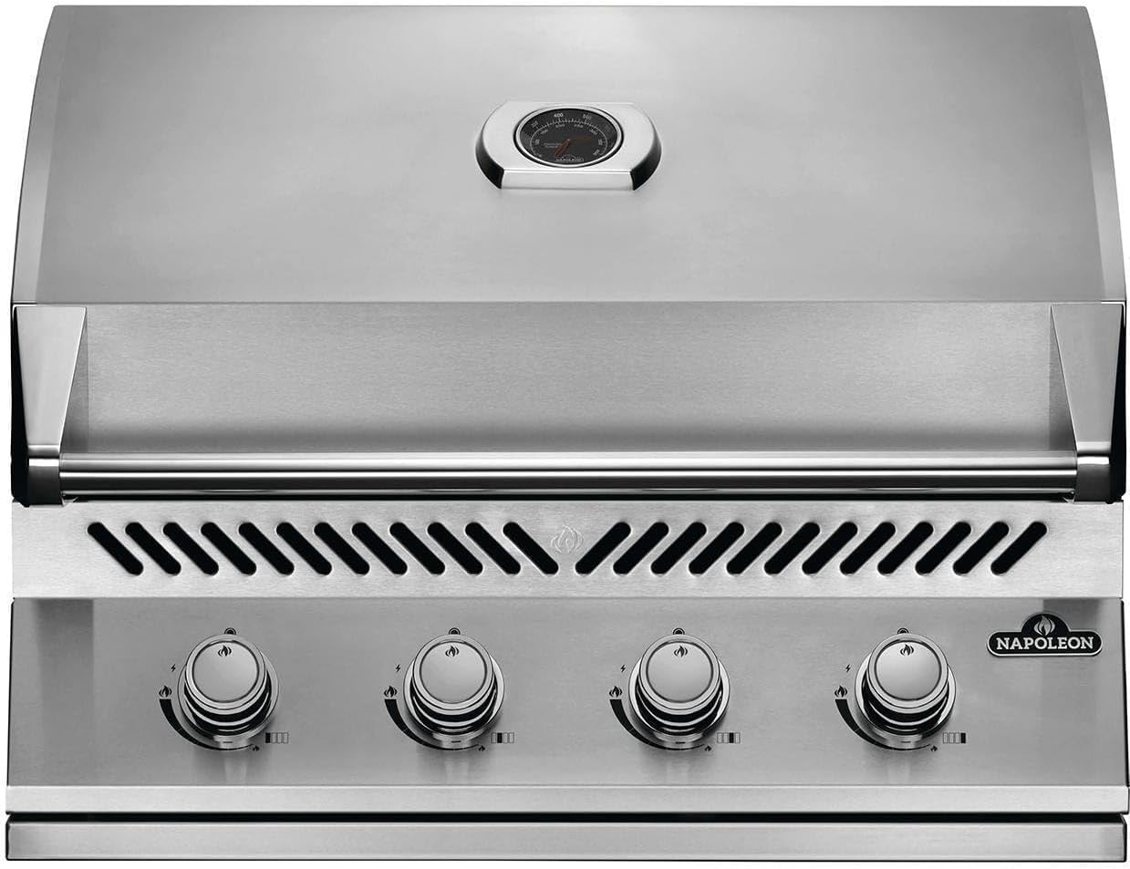 Napoleon Built-In 500 Series 32-Inch Built-In Gas Barbecue Grill Head - BI32PSS - Marine Grade Stainless Steel, Propane, 4 Main Burners, 7.5 mm Stainless Steel Grids