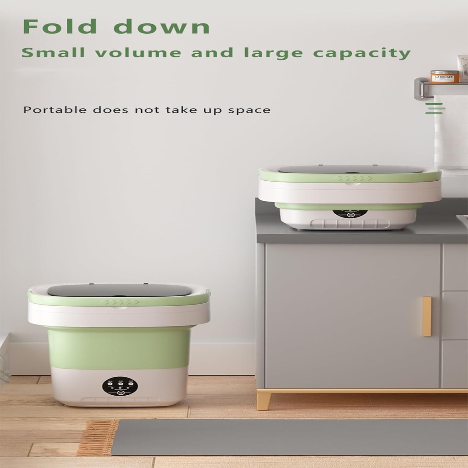 Compact 12L Portable Washing Machine & Dryer, Folding Design for Home & Dorm, Ideal Mini Washer for Underwear & Travel, Space-Saving Pink Appliance (Purples)