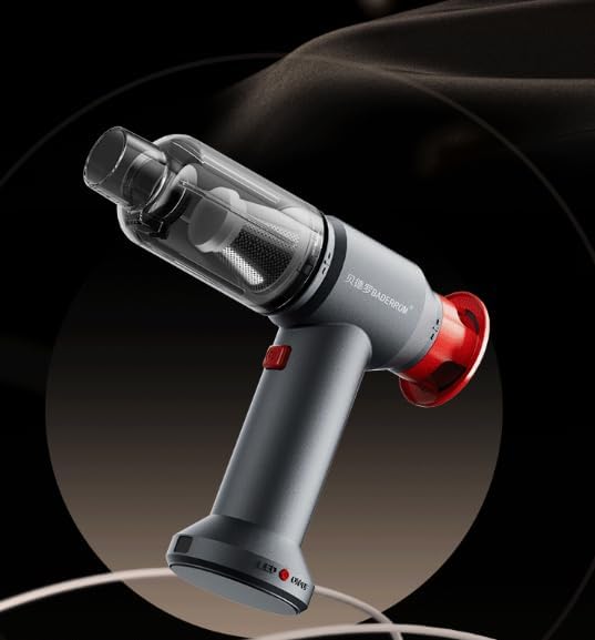 Car Vacuum Cleaner, Portable Handheld Design, Cordless with Transparent Dust Container