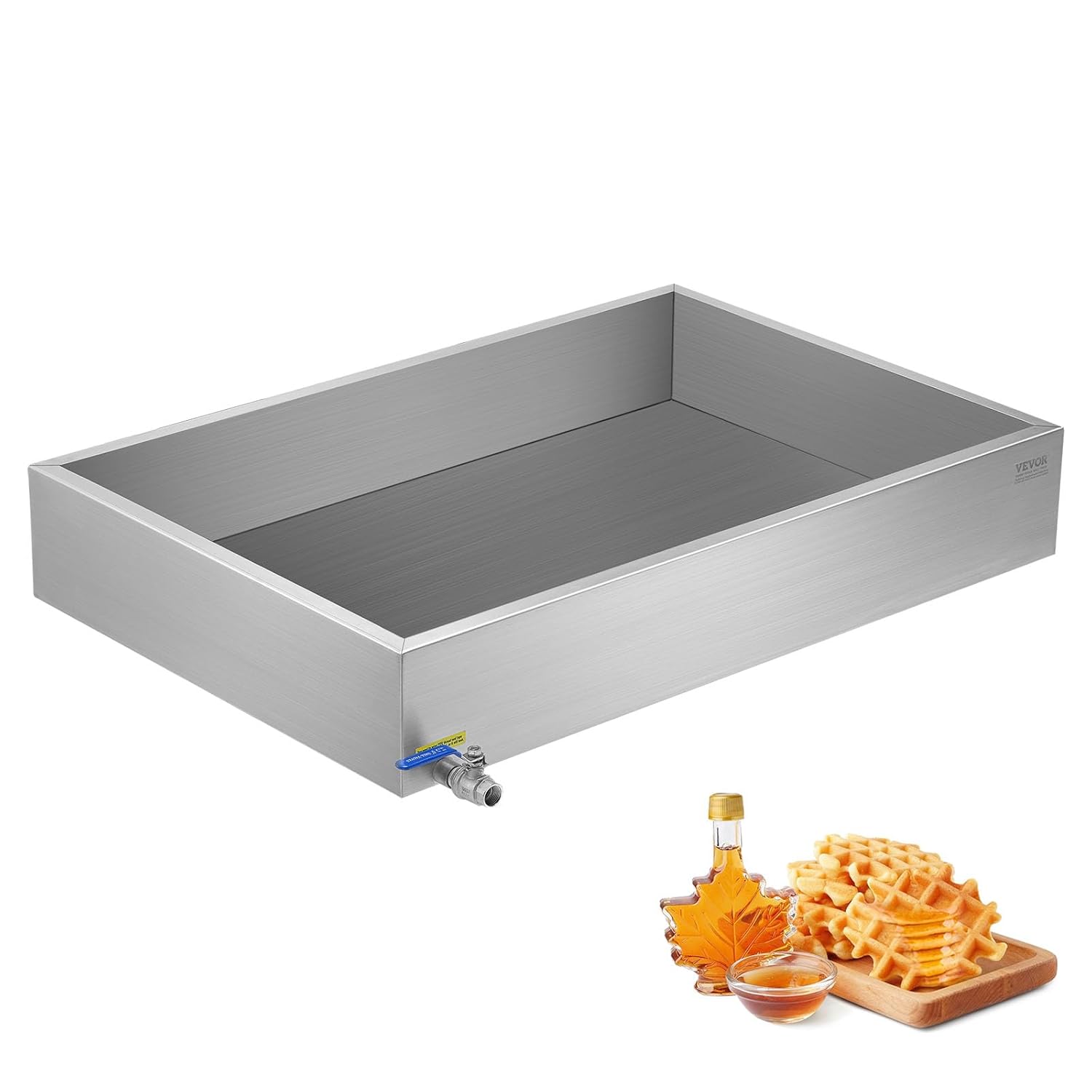 VEVOR Maple Syrup Evaporator Pan, 22.4 Gal, 30 x 24 x 6 Inch Maple Syrup, 304 Stainless Steel Maple Syrup Pan, Evaporator Pan with 1 Valve and 3 Heating Methods, for Home, Outdoor