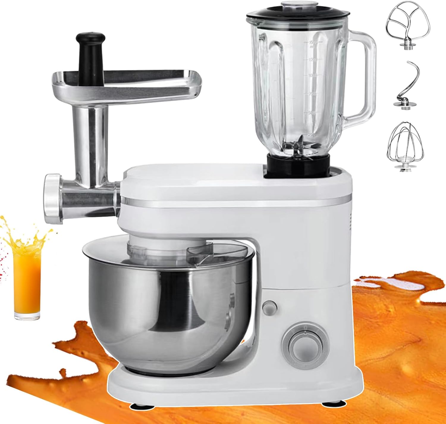 Juicing Blending Cooking Machine for Pate & Drinks, Food Blender with Whisk and Hook Attachments, Electric Chopper Kitchen Mixer