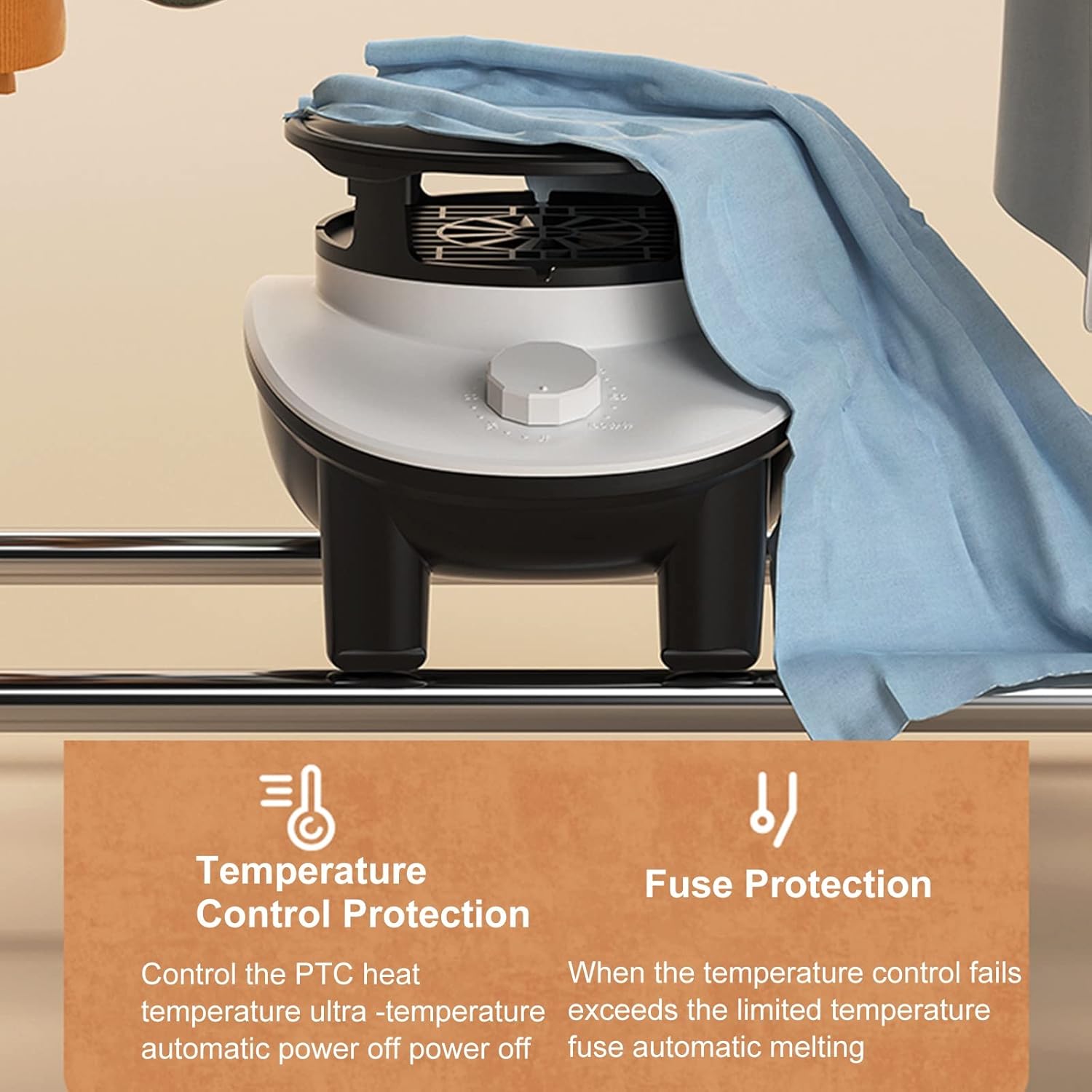 1500W Heated Clothes Airer, Electric Portable Clothes Airer Dryer, Stainless Steel Clothes Drying Racks Load Capacity 15kg, Overheating Protection, Double Layer for Apartment The New