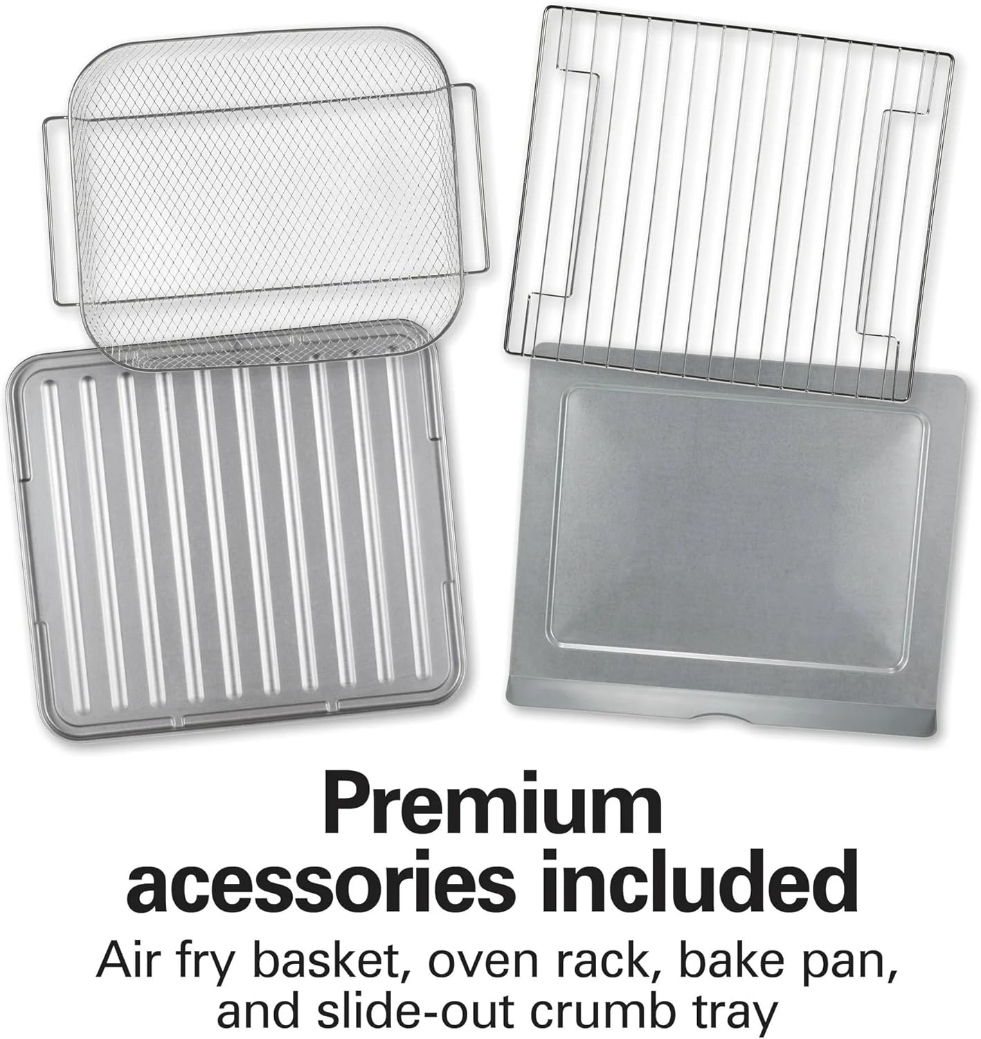 Hamilton-Beach Easy View XL Toaster Oven with Sure-Crisp® Air Fry, 1750W, 6-Slice Capacity, 12” Pizza Fit, 5 Cooking Modes, Extra-Large Window, Timer & Temp Control Dial, Air Fry Basket Included