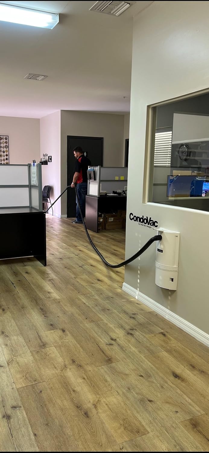 InterVac CondoVac Vacuum Cleaner with Installation Kit, Central Vacuum, Central Vacuum Wall Plate, Powerful Suction, Advance Filtration
