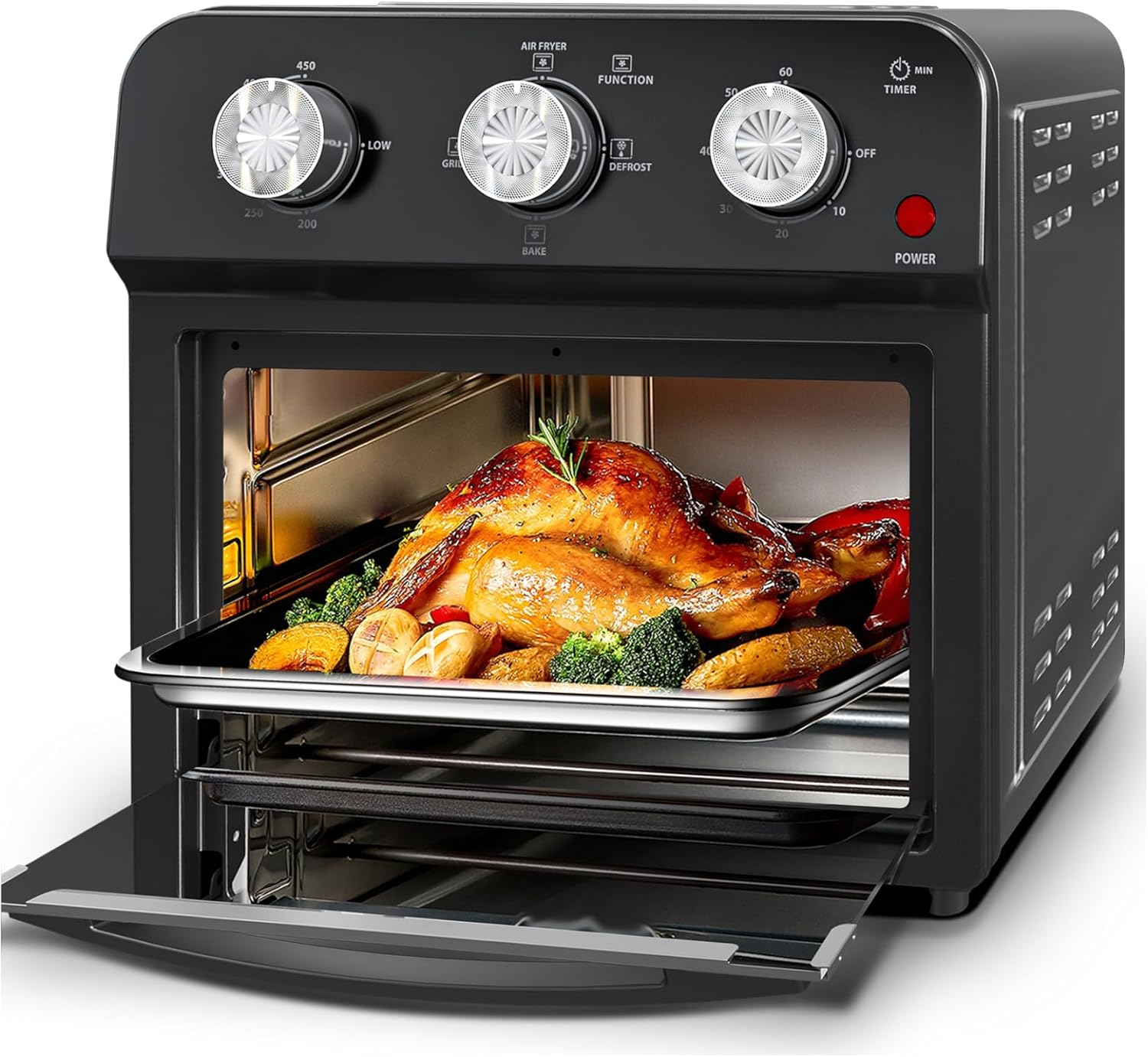 12.5 Quart Air Fryer Toaster Oven - 1500W 7-in-1 Multifunction Convection Oven