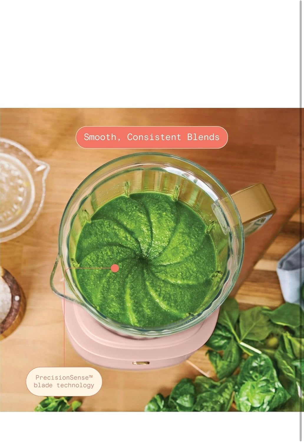 Power Extract Blender System with 700w Motor, 50 0Z Jar, 20oz Single-serve cup, No drippy sippy lid, 3 Speeds & 4 Pre-sets (Rose)