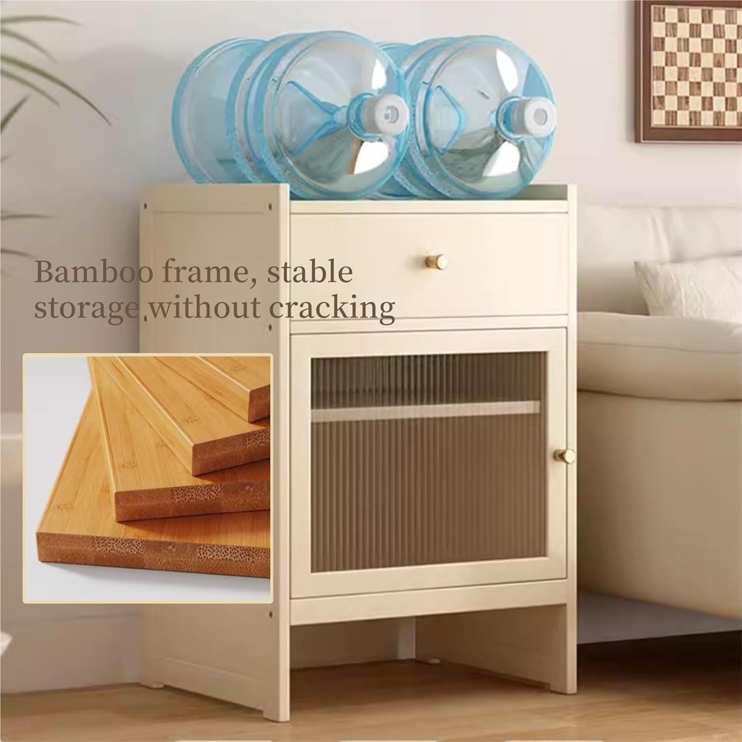 Modern Robot Vacuum Storage, Robot Vacuum Storage Side Table End Table Freestanding Rack for Living Room, Bedroom, Bathroom, Balcony(Natural)