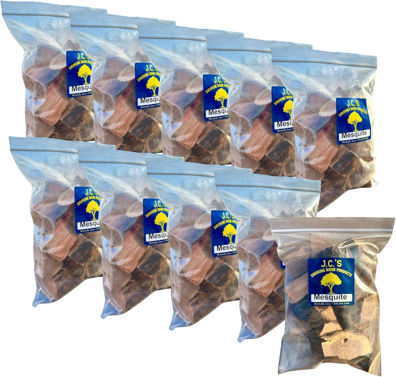 J.C.'s Smoking Wood Chunks - Gallon Sized Bag - Mesquite 10PK