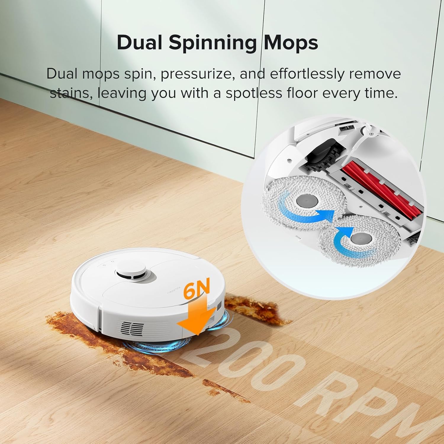 roborock Qrevo Robot Vacuum and Mop, Auto-Drying, Auto Mop Washing, Dual Spinning Mops, Auto Mop Lifting, Self-Refilling, Self-Emptying, Reactive Tech Obstacle Avoidance, 5500Pa, White (Renewed)