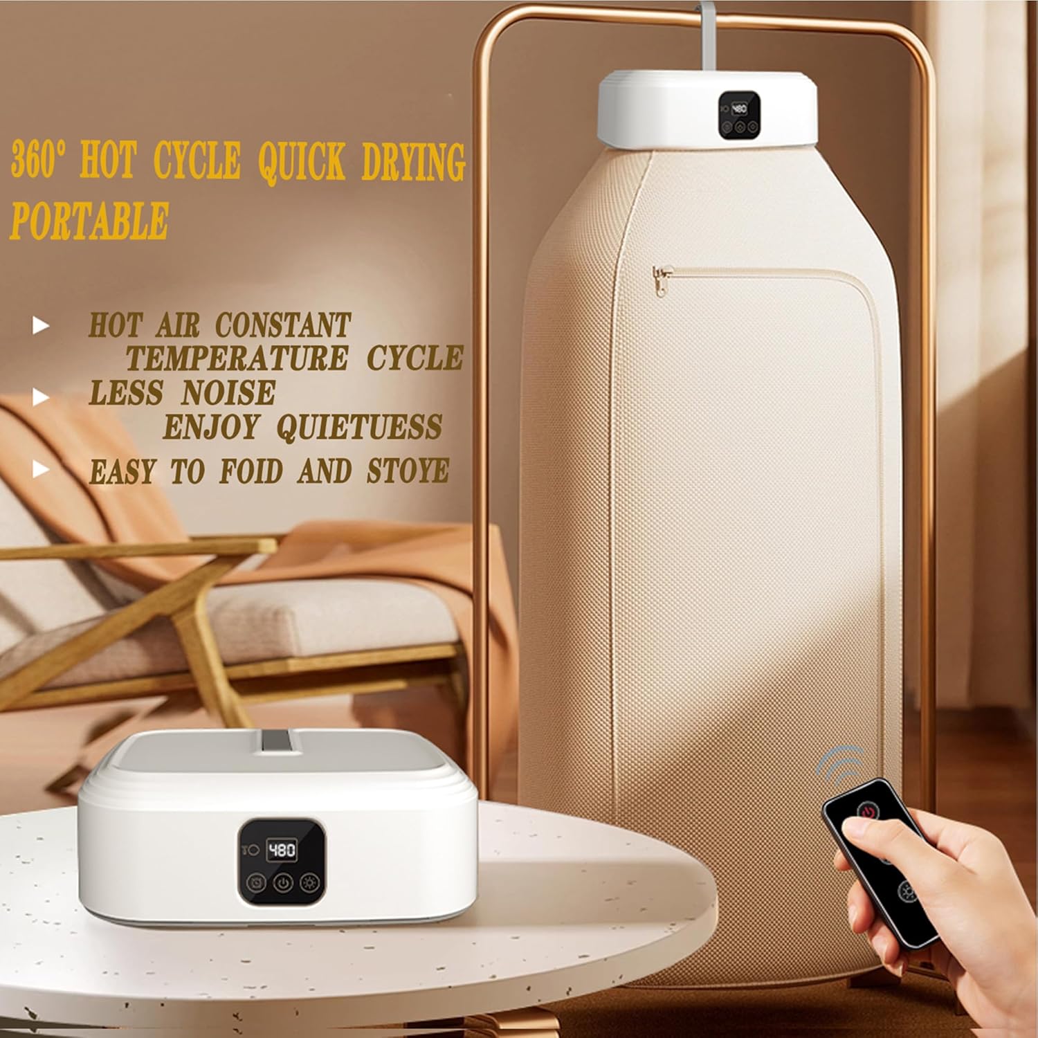 Upgraded Portable Clothes Dryer,Portable Dryer for Apartment RV Family Trip,Compact Foldable Mini Electric Laundry Dryer Machine with Dryer Bag，Compact Electric Dryer for Light Clothing, ETC