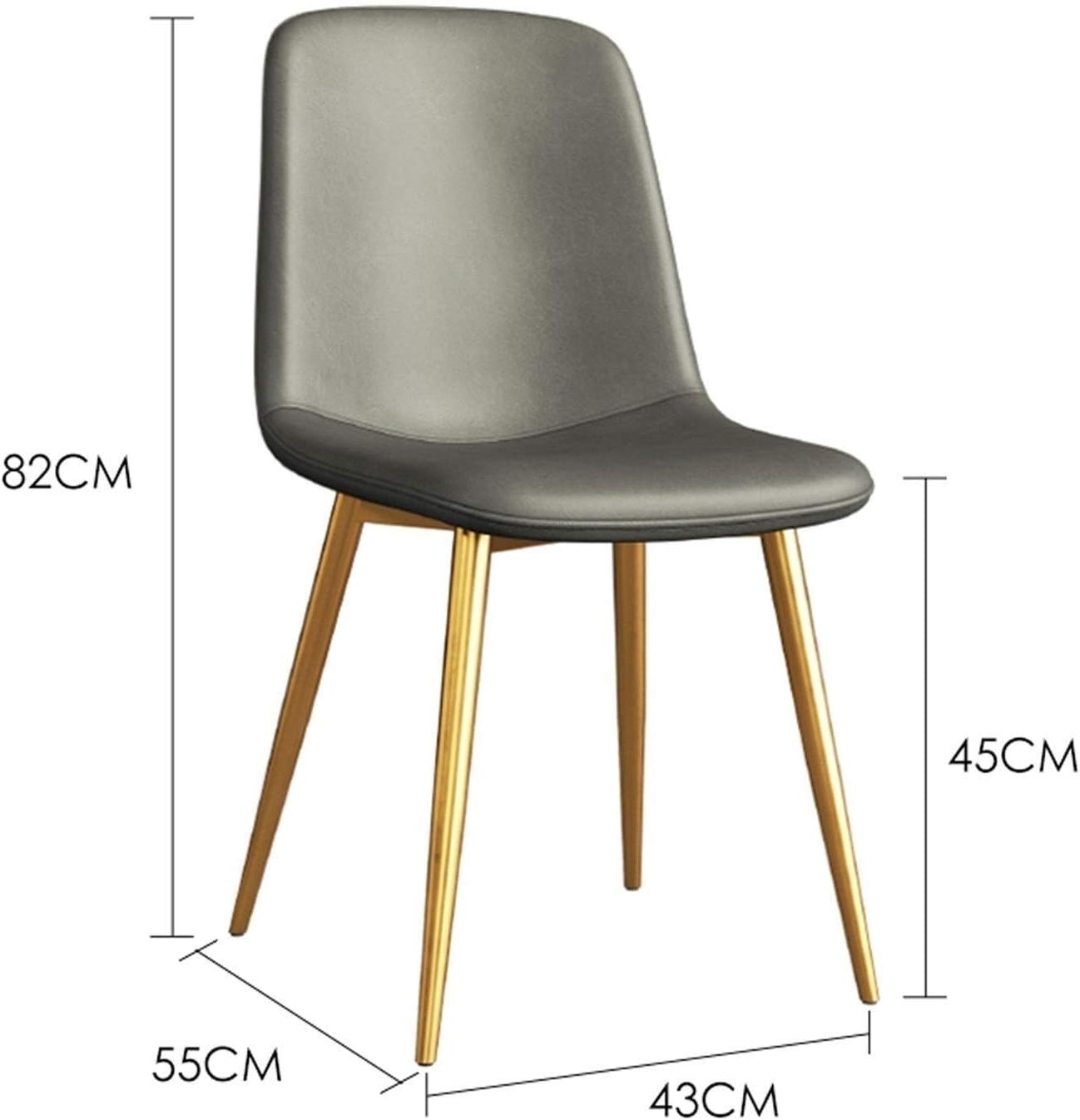 Modern Kitchen Dining Room Chairs Faux Matte Suede Leather Dining Chairs with Backrest Soft Cushion and Sturdy Metal Legs for Office Lounge Kitchen Bedroom (Color : Camel, Size : Gold feet)