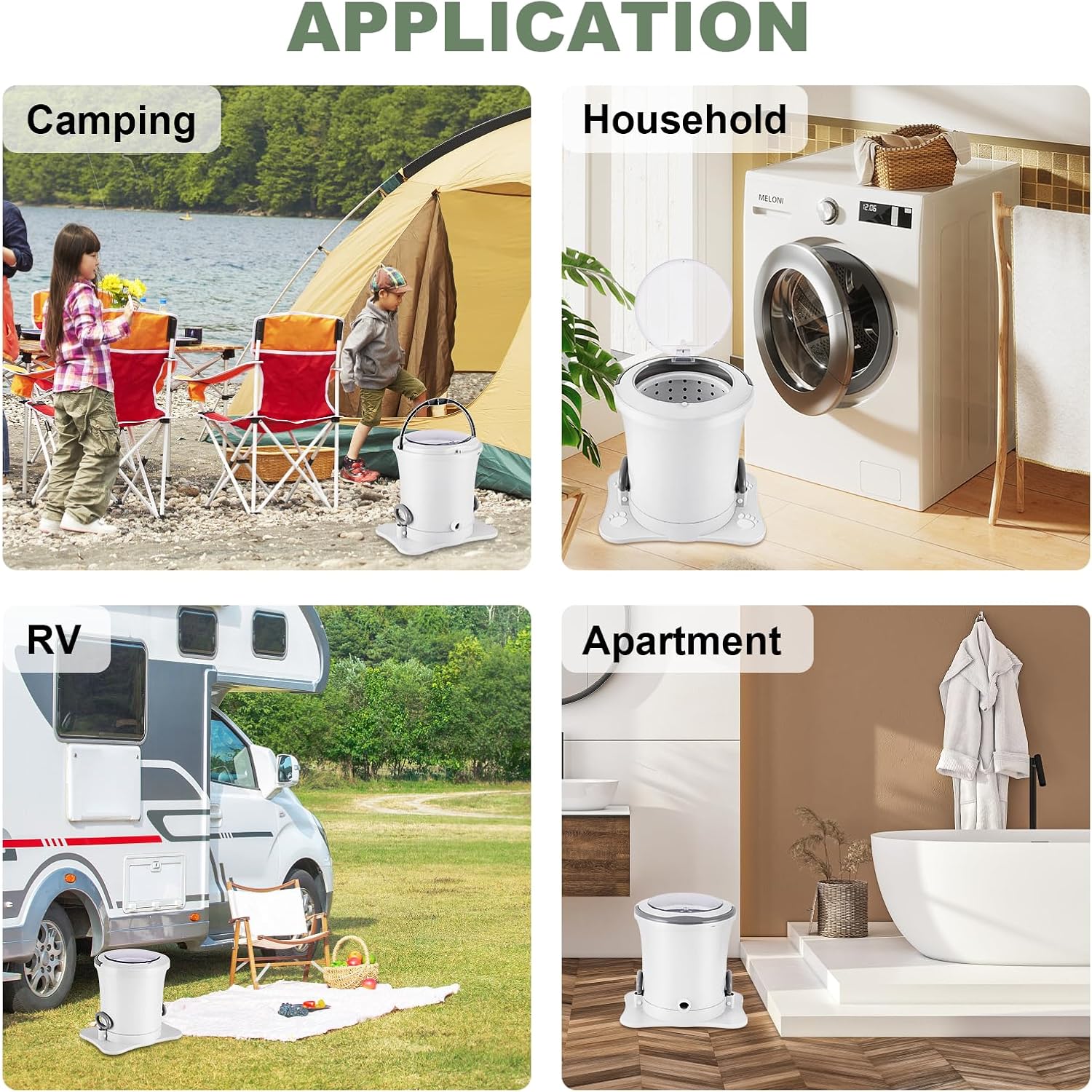 Meticuloso Manual Clothes Dryer Portable Mini Dryer Compact Spinner Non Electric Laundry Washing Machine for RV, Camping, School, Apartment, Dorm