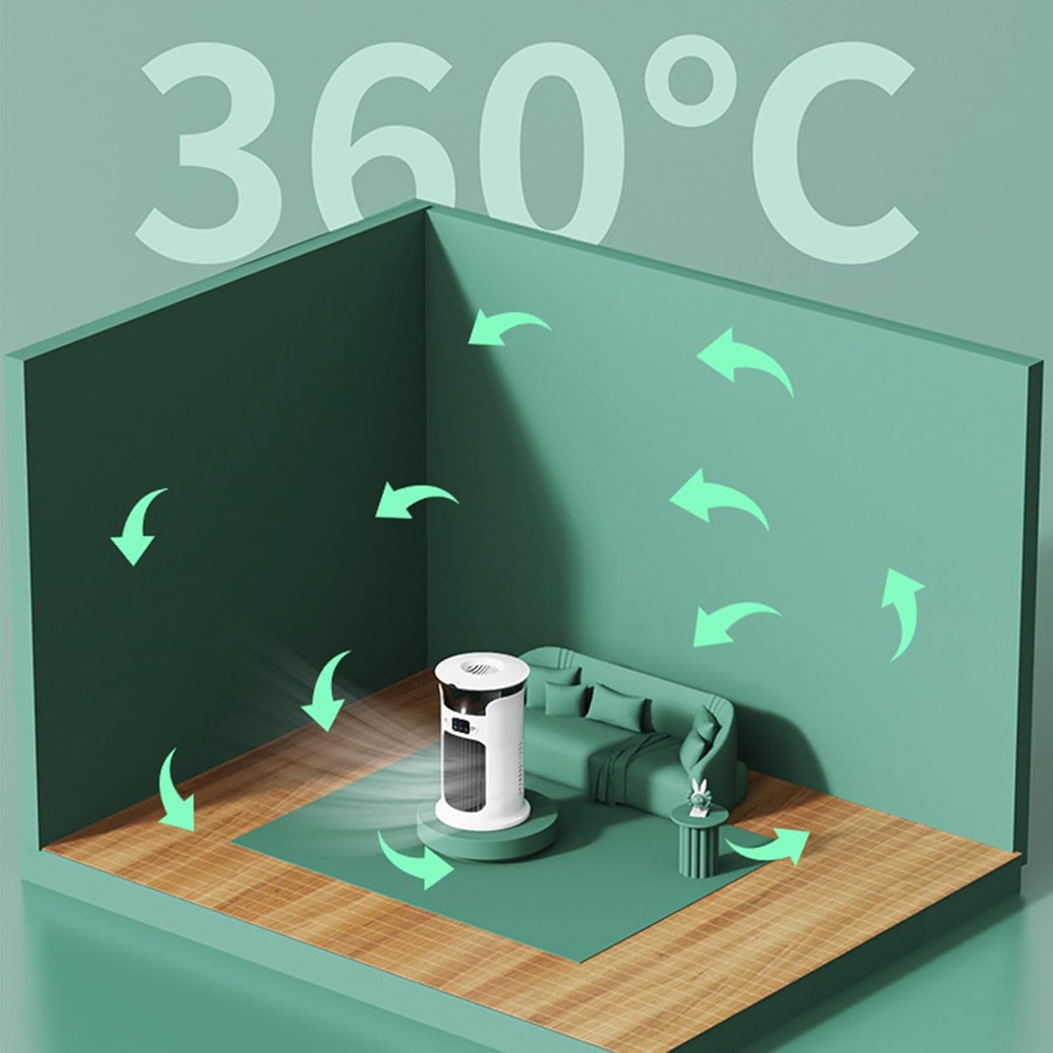 Portable Air Conditioner Ac Unit, 9” Evaporative Air Cooler, CoolingTower Fan For Bedroom, Outdoor, Indoor(White)