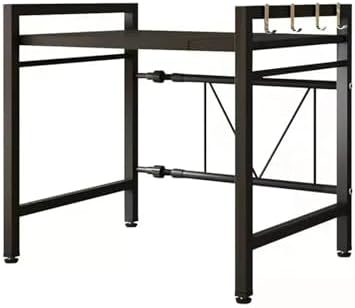 Expandable Microwave Oven Shelf Storage Rack Kitchen Countertop Organize Thickened(Single layer white)