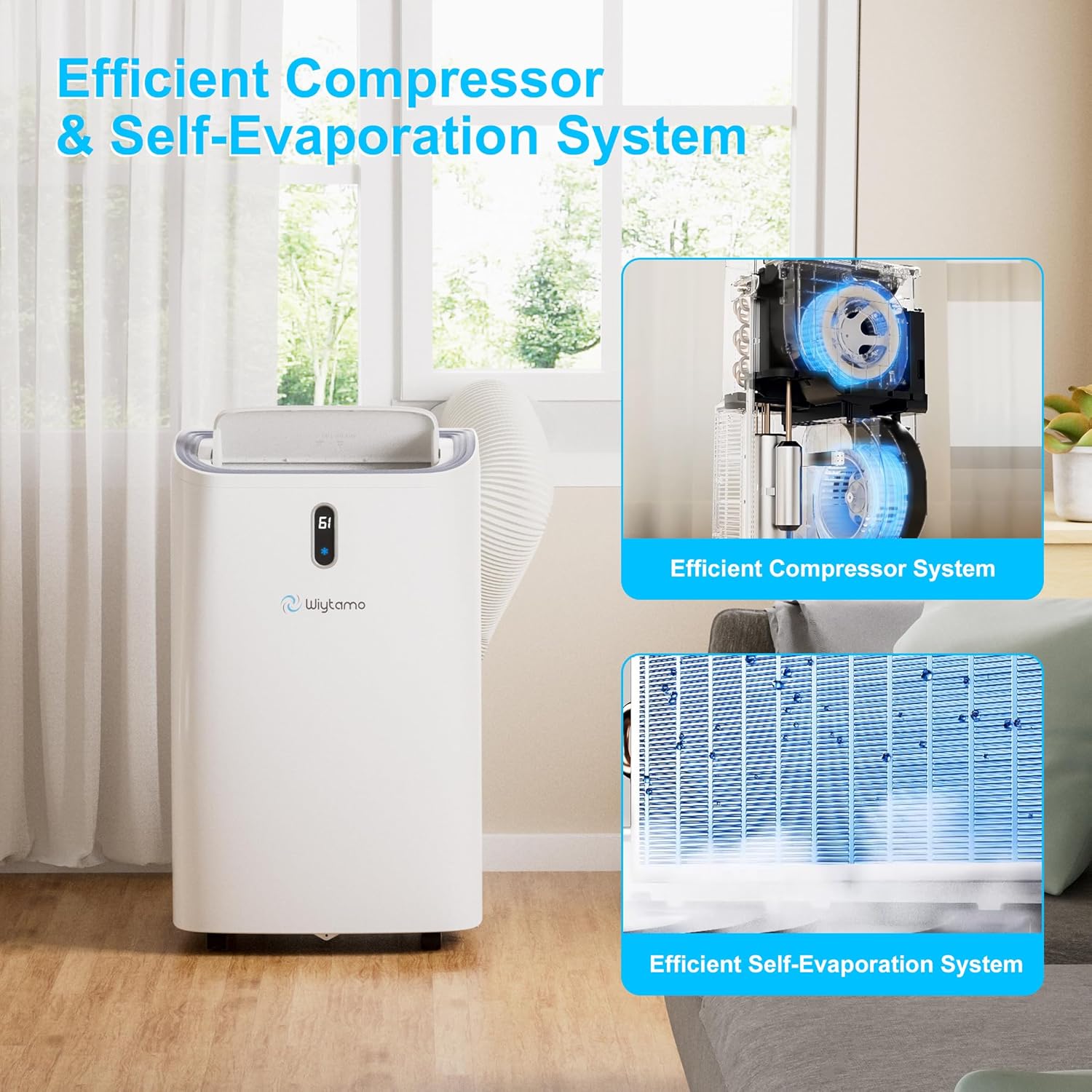 Portable Air Conditioners 14,000 BTU, Cool, Heat, Dehumidifier & Fan 4 in 1 Portable AC Unit, Room Air Conditioners Portable Up to 700 Sq.Ft, with WiFi & Remote/24 Hrs Timer/Auto Swing Fans