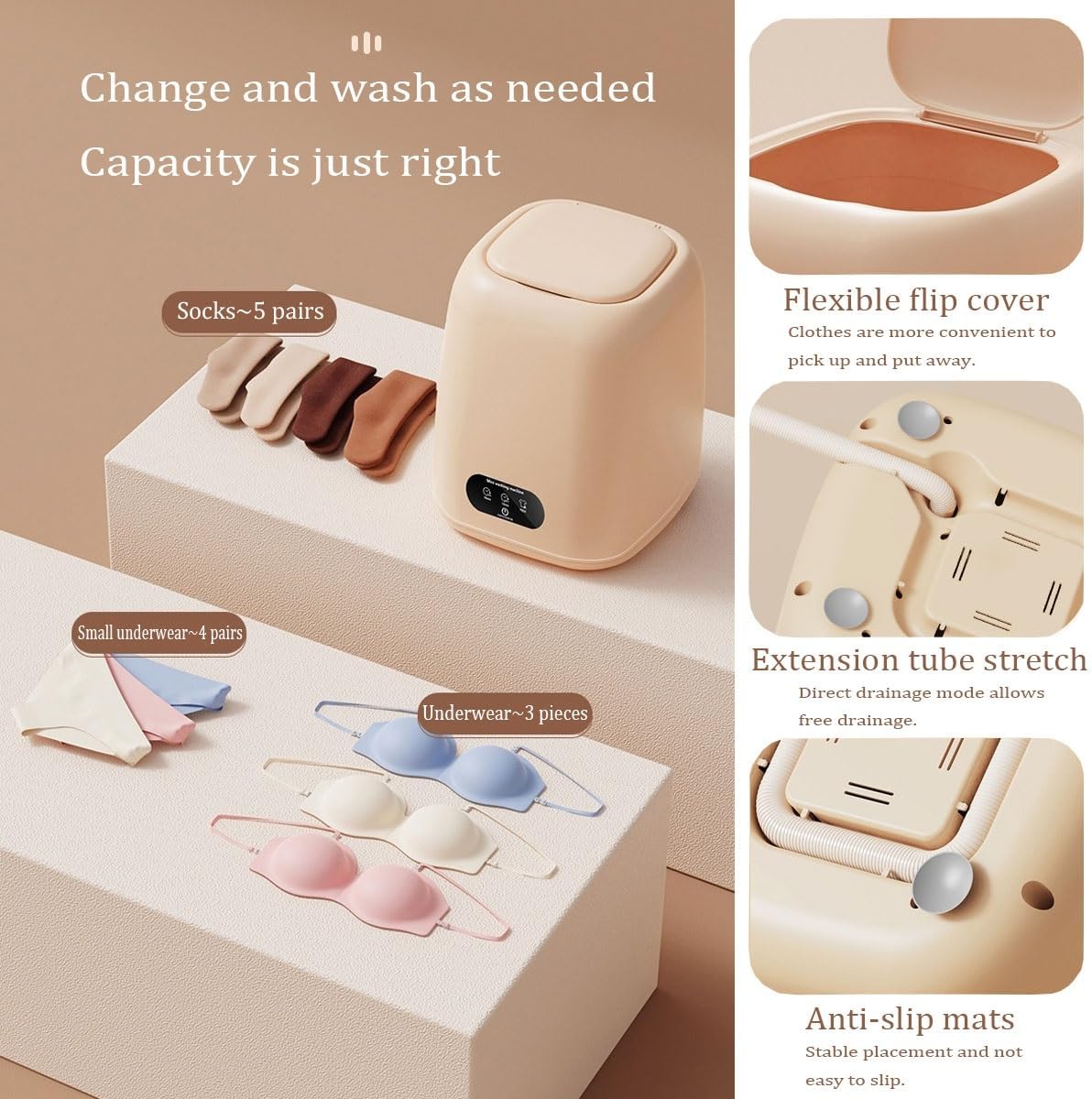 9L Mini Portable Washing Machine 9.6x10x12in Apartment Washers 2 In 1 Perfect For Camping Travelling Apartment Dorm Home Convenience And Efficiency