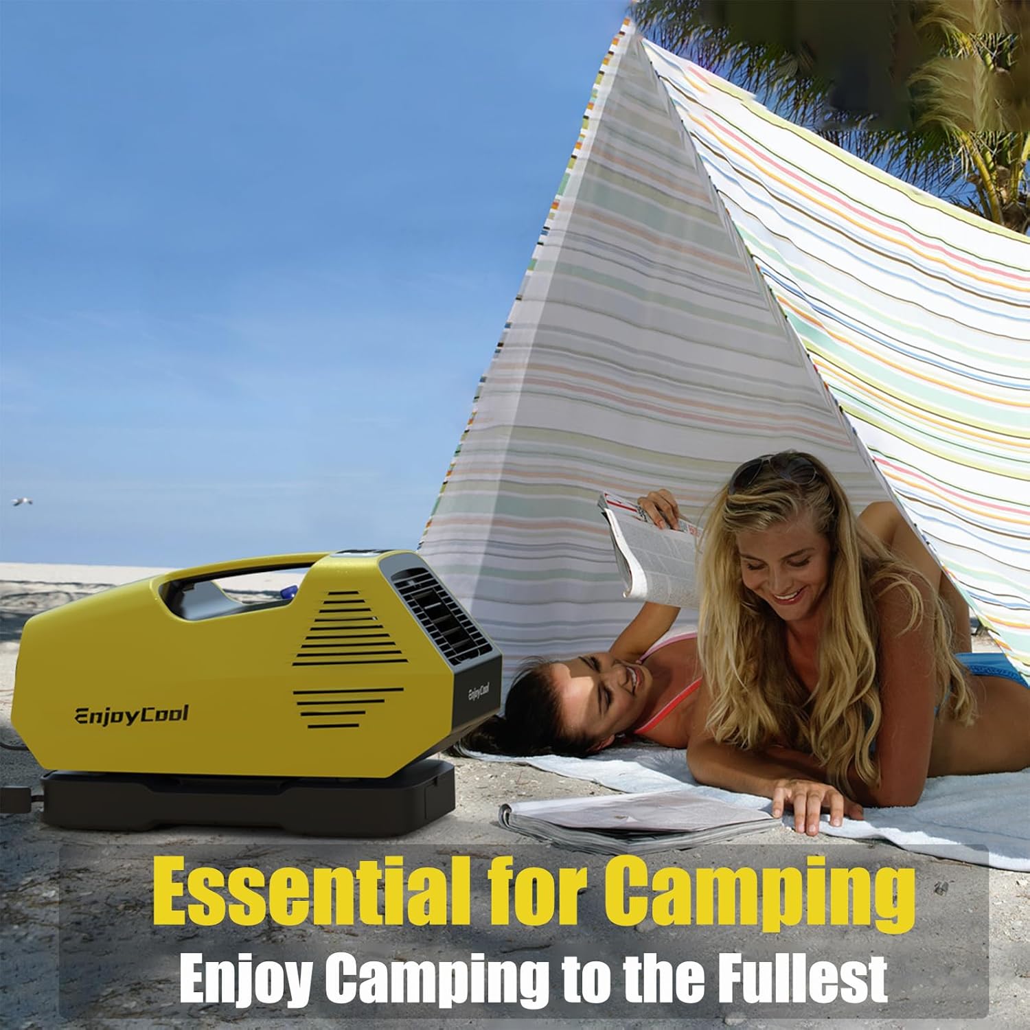 Portable air conditioner Camping Tent Air Conditioner Tent Air Conditioner with Remote Control Suitable for Camping RVs Outdoors 2380 BTU Outdoor Air Conditioner Van and Fishing(Battery Not Included)