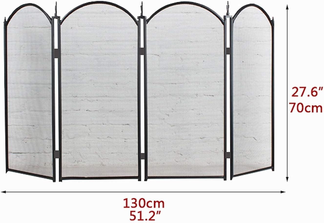 Fireplace Screen Guard - Metal Mesh Spark Protector for Baby & Pet Safety, Wrought Iron Decorative Fence & Tool Accessories, Black Fire Guard for Home Security