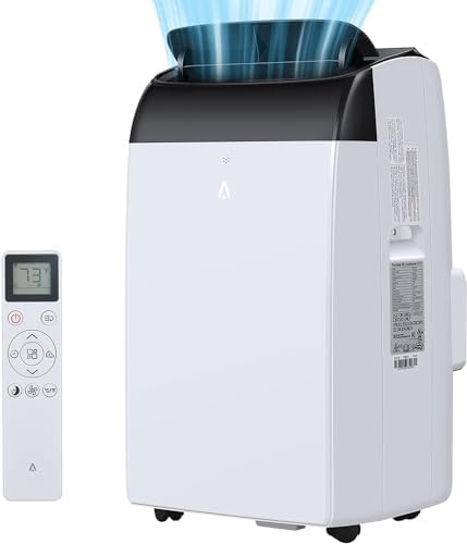 14,000Btu Portable Air Conditioner, Stand Air Conditioners Built-in Dehumidifier, Fan, Sleep Mode, Indoor AC Unit with Remote Control and Window Exhaust Kit Cools Room up to 750 sq. ft, White