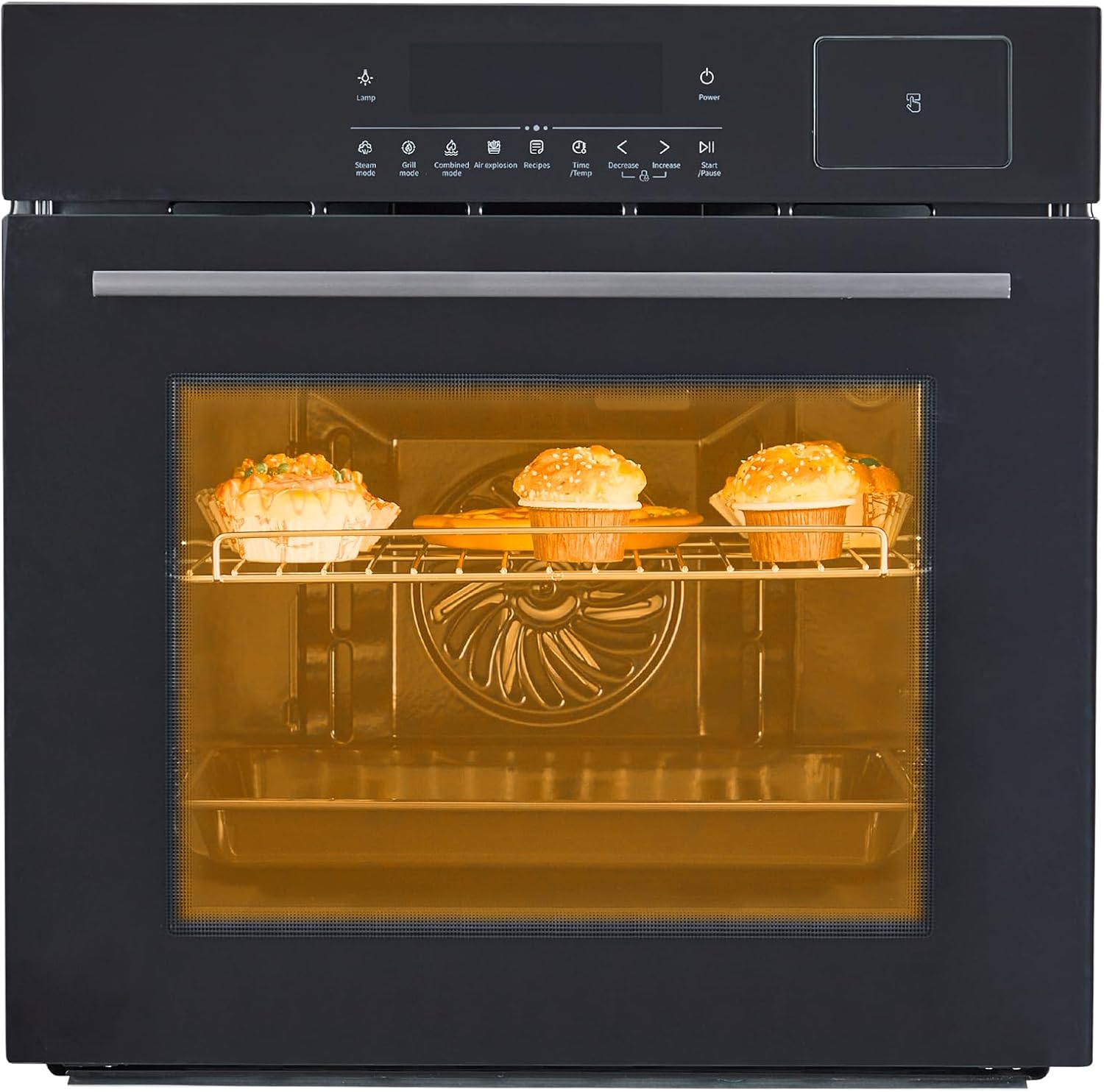 Wall Oven 24 Inch, 2.5 Cu.ft Built-in Single Convection Oven with Broil, Bake, Roast, LED Touch Control, Timer, Muti-Function Electric Wall Ovens for Kitchen Cabinetry, Black
